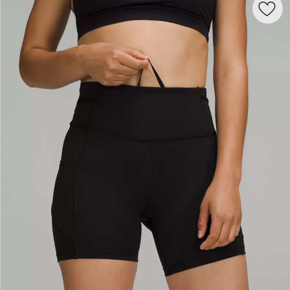 lululemon athletica High-Rise Black Bike Shorts - Picture 2 of 8